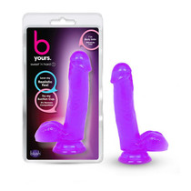 Blush B Yours Sweet 'n Hard 1 Realistic 7 in. Dildo with Balls & Suction Cup Purple
