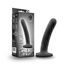 Blush Temptasia Twist 5.5 in. Curved Dildo with Heart-Shaped Suction Cup Medium Black