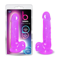 Blush B Yours Sweet 'n Hard 4 Realistic 7 in. Dildo with Balls & Suction Cup Purple