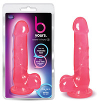 Blush B Yours Sweet 'n Hard 4 Realistic 7 in. Dildo with Balls & Suction Cup Pink