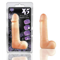 Blush X5 Plus Realistic 7 in. Posable Dildo with Balls Beige