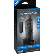 Pipedream Fantasy X-tensions Vibrating Real Feel 2 in. Extension With Ball Strap Black