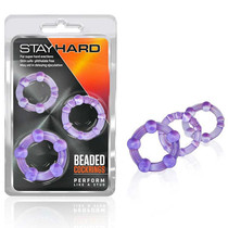 Stay Hard - Beaded Cockrings - Purple