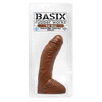 Pipedream Basix Rubber Works Fat Boy 10 in. Dildo With Balls Brown