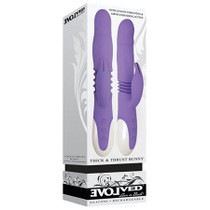 Evolved Thick & Thrust Bunny Rechargeable Thrusting Silicone Rabbit Vibrator Purple