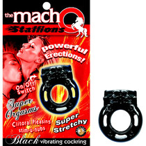 The Macho Stallions Vibrating Cock Ring (Black)