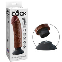 Pipedream King Cock 8 in. Vibrating Cock Poseable Dildo With Suction Cup Brown