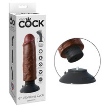Pipedream King Cock 6 in. Vibrating Cock Poseable Dildo With Suction Cup Brown