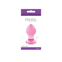 Crystal Glass Anal Plug Small Pink