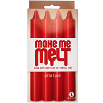 The 9's, Make Me Melt Sensual Warm-Drip Candles, 4 Pack, Red Hot