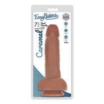 Curve Toys Easy Riders 7 in. Dual Density Dildo with Balls & Suction Cup Tan