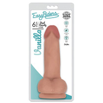 Curve Toys Easy Riders 6 in. Dual Density Dildo with Balls & Suction Cup Beige