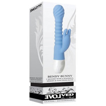 Evolved Bendy Bunny Rechargeable Poseable Silicone Rabbit Vibrator Blue