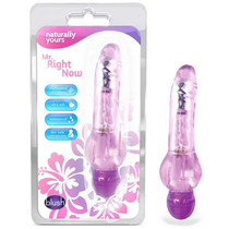 Blush Naturally Yours Mr. Right Now 6.5 in. Vibrating Dildo Purple