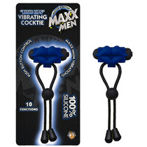 Maxx Men Blue Lips Vibrating Cocktie  Lasso/Bolo 10 Function Waterproof Blue