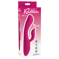 Pipedream Ultimate Rabbits No. 2 Rechargeable Silicone Dual Stimulation Vibrator Fuchsia