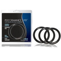 Blush Performance VS1 Pure Premium Silicone Cockrings 3-Pack Medium Black