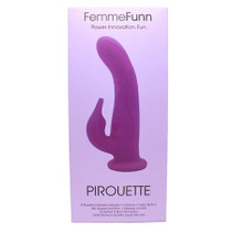 FemmeFunn Pirouette 8 in. Dual-Stimulation Rotating Vibrating Dildo Purple