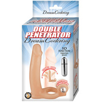 Double Penetrator Dream Cockring With 10 Fuction Bullet Waterproof Flesh