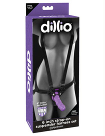 Dillio Purple 6in Strap-On Suspender Harness Set