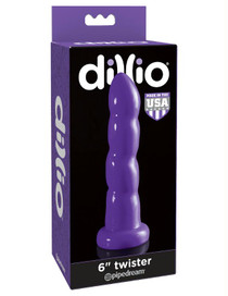 Pipedream Dillio 6 in. Twister Dildo With Suction Cup Purple