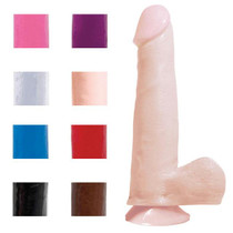 Pipedream Basix Rubber Works 7.5 in. Dildo With Balls & Suction Cup Beige