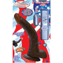 Afro American Whoppers 8in. Curved Vibrating Dong With Balls