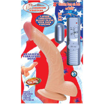 All American Whoppers 8in. Curved Vibrating Dong With Balls