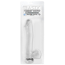 Pipedream Basix Rubber Works 10 in. Dong With Balls & Suction Cup Clear