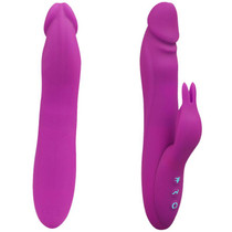 FemmeFunn Vortex Booster Rabbit Rechargeable Silicone Dual Stimulation Rotating Vibrator Purple