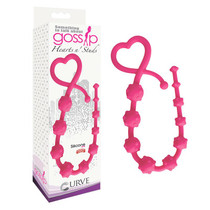 Curve Toys Gossip Hearts N Studs Silicone Nubbed Anal Beads Magenta