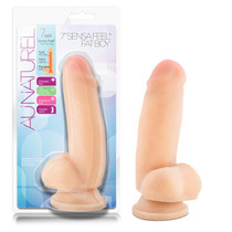 Blush Au Naturel 7 in. Fat Boy Posable Dual Density Dildo with Balls & Suction Cup Beige