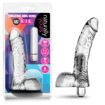 Blush Naturally Yours Vibrating Ding Dong with Balls 6.5 in. Clear