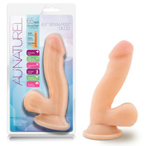 Blush Au Naturel 6.5 in. Posable Dual Density Dildo with Balls & Suction Cup Beige