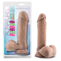 Blush Au Naturel 8 in. Posable Dual Density Dildo with Balls & Suction Cup Tan