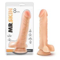 Blush Dr. Skin Cock 1 Realistic 9 in. Dildo with Balls & Suction Cup Beige