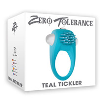 Zero Tolerance Teal Tickler Single-Speed Vibrating Silicone Cockring Teal