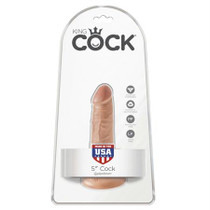 Pipedream King Cock 5 in. Cock Realistic Dildo With Suction Cup Tan