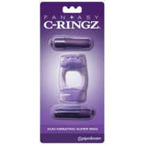 Pipedream Fantasy C-Ringz Duo-Vibrating Super Ring With Dual Bullets Purple
