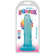 Curve Toys Lollicock Slim Stick 6 in. Dildo with Suction Cup Berry Ice