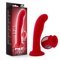 Blush Temptasia Jezebel 6 in. Curved Silicone Dildo with Heart-Shaped Suction Cup Crimson
