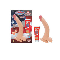 All American Whoppers 8in. Curved Dong with Balls - 47408