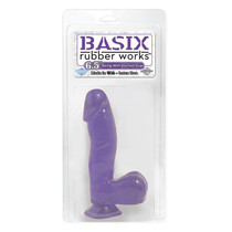 Basix Rubber Works - 6.5in. Dong with Suction Cup Purple - 29477