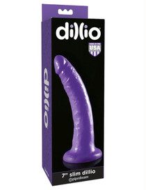 Pipedream Dillio 7 in. Slim Realistic Dildo With Suction Cup Purple