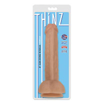 Curve Toys Thinz 8 in. Slim Dildo with Balls & Suction Cup Beige