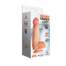 Curve Toys Home Grown Cock 6 in. Dildo with Balls & Suction Cup Beige