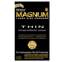 Trojan Magnum Thin Large Size Condoms with UltraSmooth Lubricant - 31934