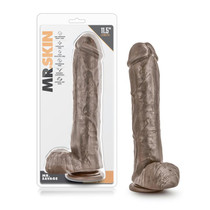 Blush Dr. Skin Mr. Savage Realistic 11.5 in. Dildo with Balls & Suction Cup Brown