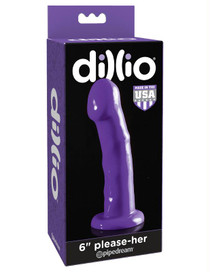 Pipedream Dillio 6 in. Please-Her Semi-Realistic Dildo With Suction Cup Purple