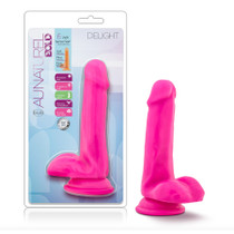 Blush Au Naturel Bold Delight 6 in. Posable Dual Density Dildo with Balls & Suction Cup Pink